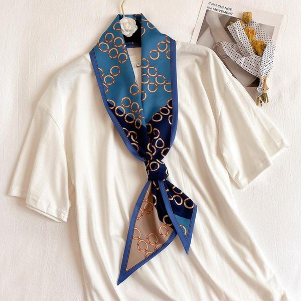 scarves korean version of the decorative thin and long strip silk female scarf hair band straps with ribbons, Blue;gray
scarves korean version of the decorative thin and long strip silk female scarf hair band straps with ribbons, Blue;gray