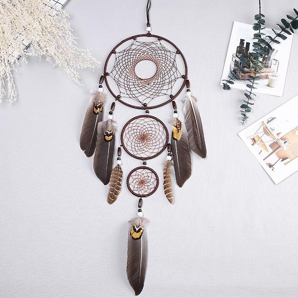 decorative objects & figurines 3 hoops large dream catchers 80cm wall-hanging pendant substance feather ornament wind chimes nordic
decorative objects & figurines 3 hoops large dream catchers 80cm wall-hanging pendant substance feather ornament wind chimes nordic