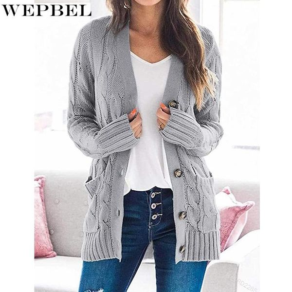 women's knits & tees wepbel solid color knitted sweater loose long sleeve single-breasted pocket cardigan, White
women's knits & tees wepbel solid color knitted sweater loose long sleeve single-breasted pocket cardigan, White