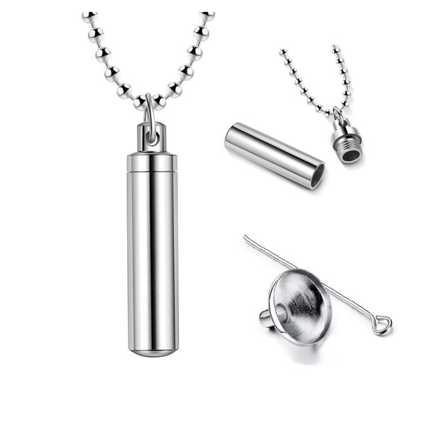 fashion cylindrical pendant necklace cremation jewelry commemorative necklace stainless steel metal pendant does not fade color is not aller, Silver
fashion cylindrical pendant necklace cremation jewelry commemorative necklace stainless steel metal pendant does not fade color is not aller, Silver