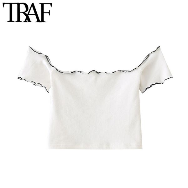 traf women sweet fashion ruffles stretchy slim cropped blouses vintage slash neck short sleeve female shirts chic 210415, White
traf women sweet fashion ruffles stretchy slim cropped blouses vintage slash neck short sleeve female shirts chic 210415, White