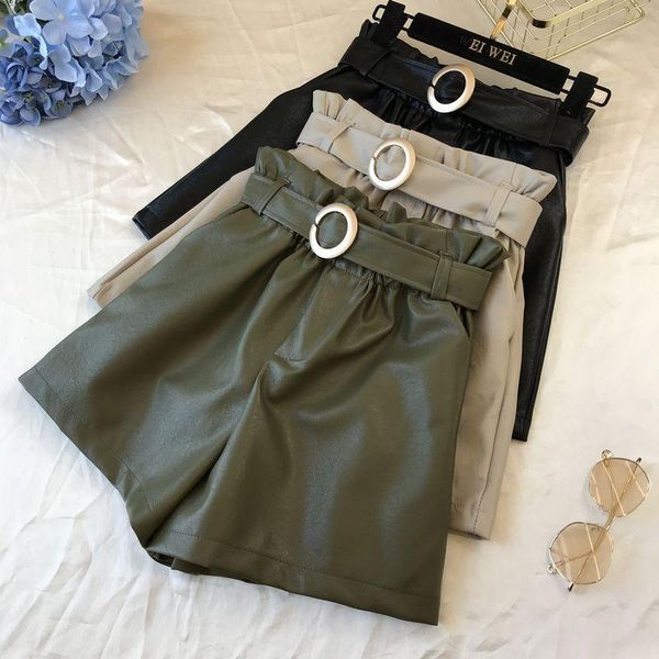women's shorts 2021 autumn winter leather women high waist korean style plus size pu female black biker for, White;black
women's shorts 2021 autumn winter leather women high waist korean style plus size pu female black biker for, White;black