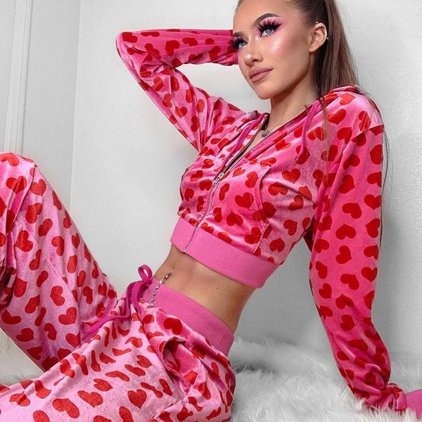 women's two piece pants heart printed tracksuits feamle y2k and cropped hoodies fashion 2021two set female outfit trouser suit, White
women's two piece pants heart printed tracksuits feamle y2k and cropped hoodies fashion 2021two set female outfit trouser suit, White