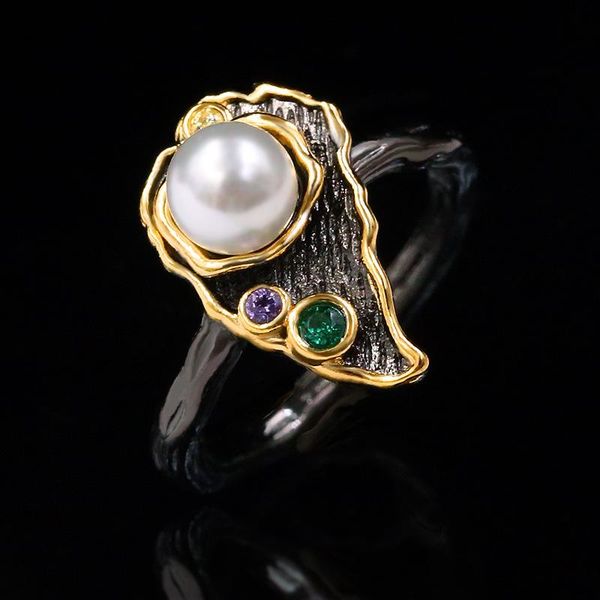 cluster rings exquisite ladies 925 sterling silver natural freshwater pearl ring emerald black gold vintage italian high jewelry, Golden;silver
cluster rings exquisite ladies 925 sterling silver natural freshwater pearl ring emerald black gold vintage italian high jewelry, Golden;silver
