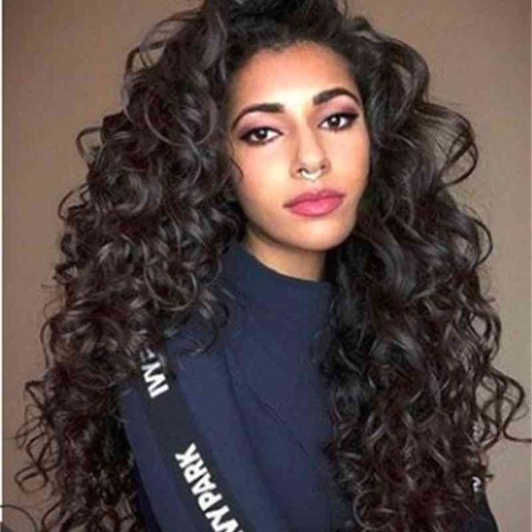 wig small curly women's long hair fluffy black chemical fiber head cover, Black;brown
wig small curly women's long hair fluffy black chemical fiber head cover, Black;brown