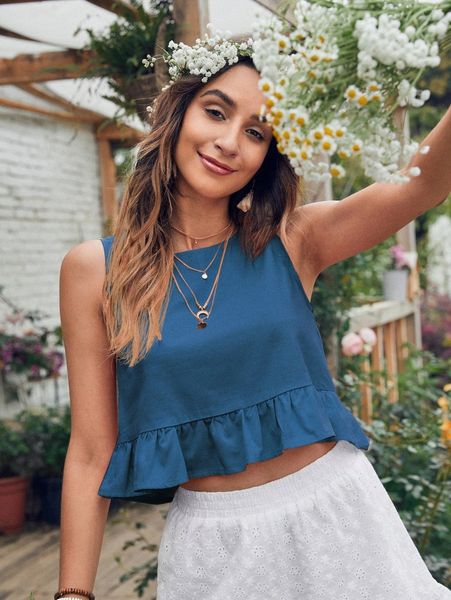 solid ruffle hem n5jj#, White 
solid ruffle hem n5jj#, White