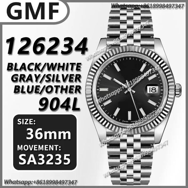 wristwatches men's mechanical watch 36mm datejust 126234 ss gmf 1:1 edition 904l steel blue dial lume markers on jubilee bracelet sa323, Slivery;brown
wristwatches men's mechanical watch 36mm datejust 126234 ss gmf 1:1 edition 904l steel blue dial lume markers on jubilee bracelet sa323, Slivery;brown