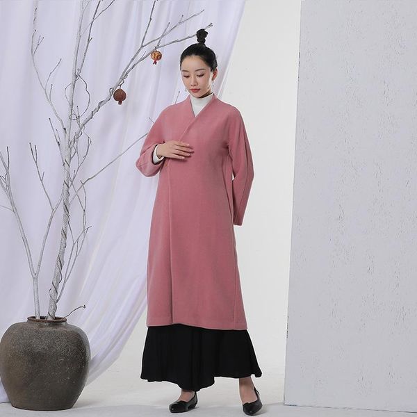 women's wool & blends 2021 autumn and winter coat chinese style clothes retro improved han loose tea zen wome, Black
women's wool & blends 2021 autumn and winter coat chinese style clothes retro improved han loose tea zen wome, Black