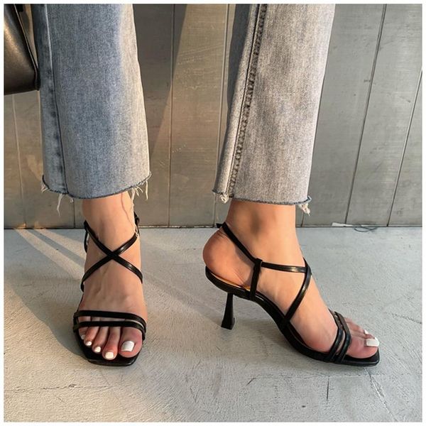 dress shoes fashion narrow band gladiator women sandals thin high heel pumps cross strap summer outdoor open toe slides, Black
dress shoes fashion narrow band gladiator women sandals thin high heel pumps cross strap summer outdoor open toe slides, Black