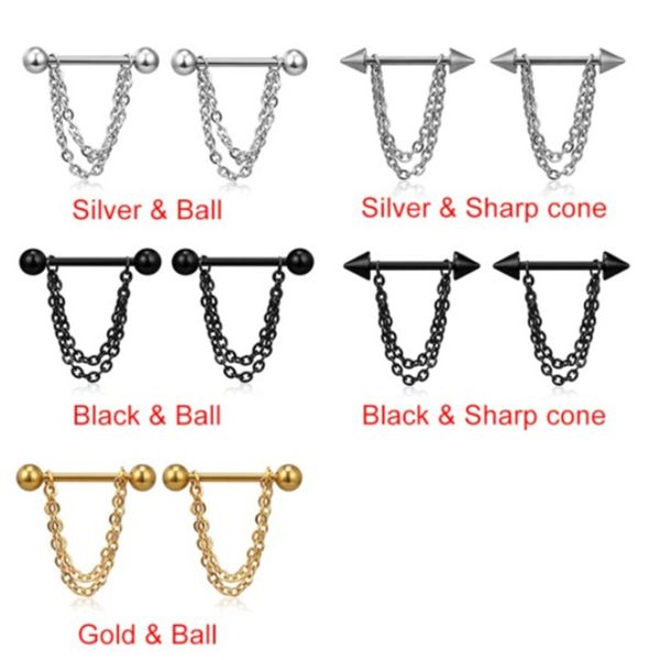 1pair stainless steel nipple breast rings 14g nail barbell gold silver black steel chain pendant body piercing jewelry
1pair stainless steel nipple breast rings 14g nail barbell gold silver black steel chain pendant body piercing jewelry