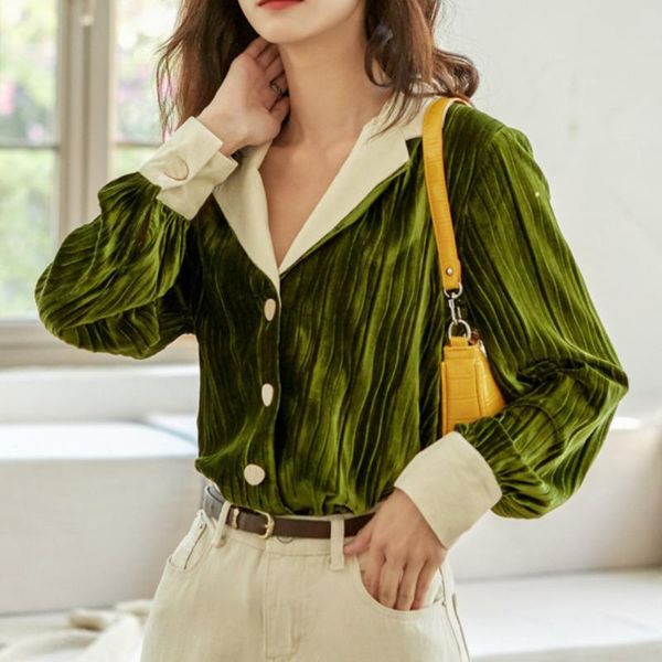 south korea 2021 spring fashion summer women's collar sleeve a velvet shirt blouse vintage chemise femme fz1376 blouses & shirts, White
south korea 2021 spring fashion summer women's collar sleeve a velvet shirt blouse vintage chemise femme fz1376 blouses & shirts, White