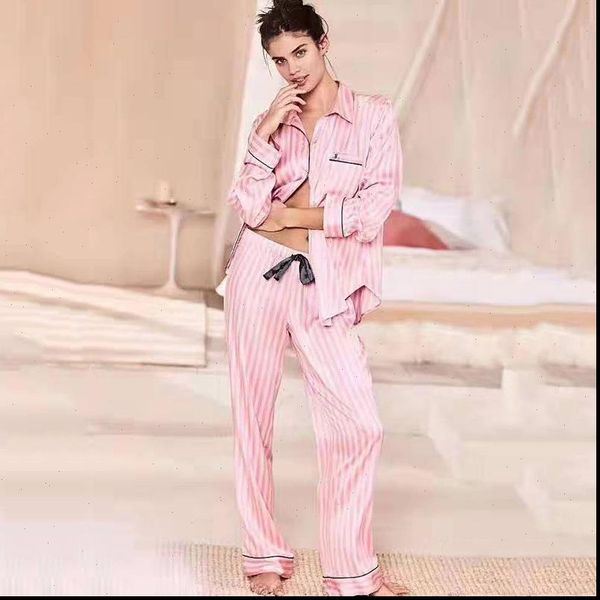 fashion stylish winter pajama set women sleepwear long sleeve striped pyjamas spring satin silk lounge wear pj pjamas homewear, Black;red
fashion stylish winter pajama set women sleepwear long sleeve striped pyjamas spring satin silk lounge wear pj pjamas homewear, Black;red