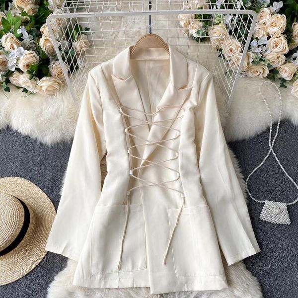 women's jackets european autumn niche straps slim fit and versatile temperament mature suit coats women fashion streetwear v5vx, Black;brown
women's jackets european autumn niche straps slim fit and versatile temperament mature suit coats women fashion streetwear v5vx, Black;brown