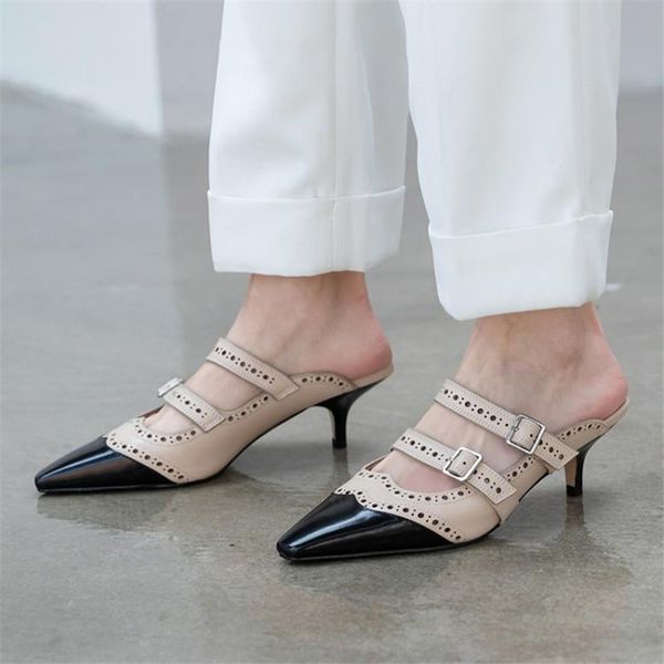 slippers khaki black color blocking formal dress slides leather fretworks kitten heel spring shoes women's square toe mules
slippers khaki black color blocking formal dress slides leather fretworks kitten heel spring shoes women's square toe mules