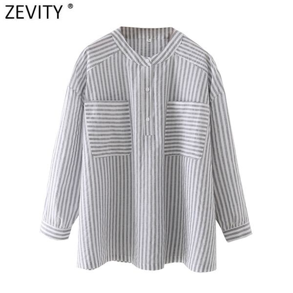 zevity women vintage stand collar striped print shirt female double pockets patch casual business blouse chic blusas ls9152 210419, White
zevity women vintage stand collar striped print shirt female double pockets patch casual business blouse chic blusas ls9152 210419, White