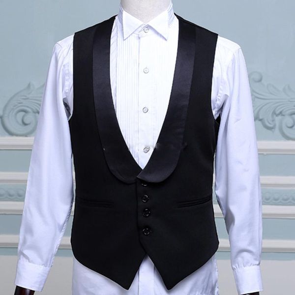 men's vests shawl lapel slim casual vest customized wedding groomsman tuxedo fashion, Black;white
men's vests shawl lapel slim casual vest customized wedding groomsman tuxedo fashion, Black;white