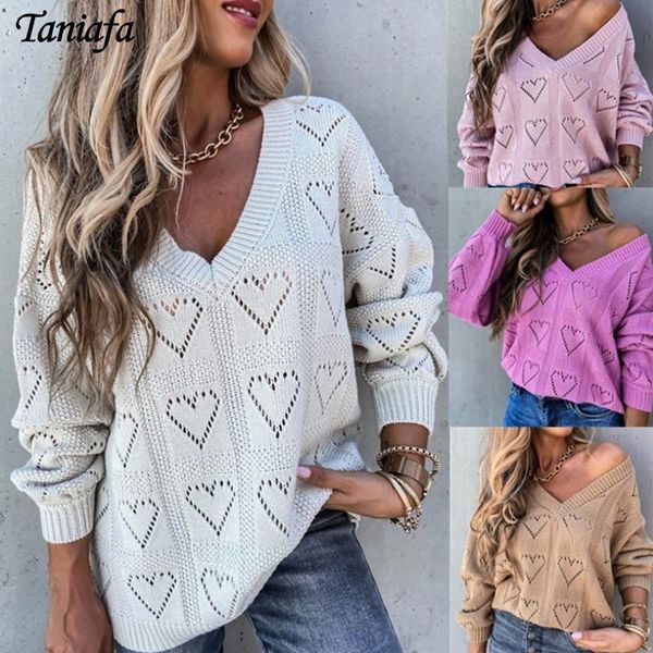 fashion women solid color sweaters heart shaped hollow out design see through v-neck long sleeve casual loose pullovers women's, White;black
fashion women solid color sweaters heart shaped hollow out design see through v-neck long sleeve casual loose pullovers women's, White;black
