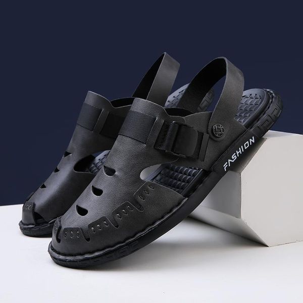 sandals 2021 summer men's baotou british style soft bottom non-slip beach shoes driving and slippers tide, Black
sandals 2021 summer men's baotou british style soft bottom non-slip beach shoes driving and slippers tide, Black