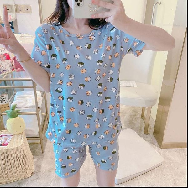 2 pcs set pajamas womens sleepwears cute avocado print pattern short sleeve shorts casual comfortable lady home sleepwear suit, Black;red
2 pcs set pajamas womens sleepwears cute avocado print pattern short sleeve shorts casual comfortable lady home sleepwear suit, Black;red