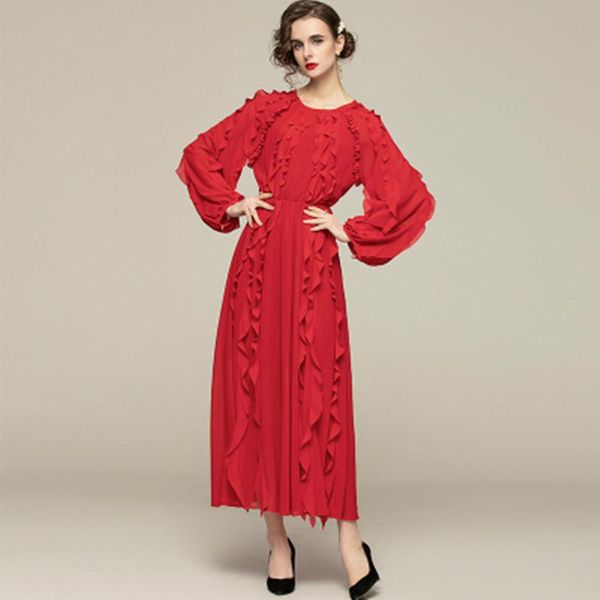 casual dresses bohemia women elegant ruffle dress festa long party femme spring autumn vintage designer red vestidos, Black;gray
casual dresses bohemia women elegant ruffle dress festa long party femme spring autumn vintage designer red vestidos, Black;gray