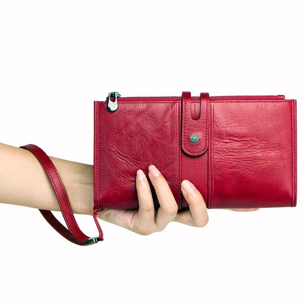 wallets genuine leather women large red zipper coin purse card holder trifold long wallet cellphone bag for ladies, Red;black
wallets genuine leather women large red zipper coin purse card holder trifold long wallet cellphone bag for ladies, Red;black