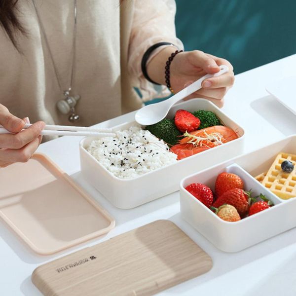 Dinnerware Sets Japanese-style Microwave Double Layer Lunch Box Wooden Feeling Salad Bento Portable Container With Bag
Dinnerware Sets Japanese-style Microwave Double Layer Lunch Box Wooden Feeling Salad Bento Portable Container With Bag