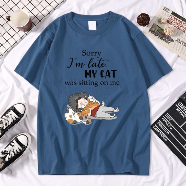 men's t-shirts sorry i'm late my cat was sitting on me prints mens t shirt creativity big-size tshirts vogue cool sport soft man, White;black
men's t-shirts sorry i'm late my cat was sitting on me prints mens t shirt creativity big-size tshirts vogue cool sport soft man, White;black