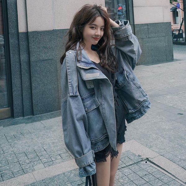 women's jackets 2021 large size korean version denim jacket women spring autumn loose fashion retro jk174, Black;brown
women's jackets 2021 large size korean version denim jacket women spring autumn loose fashion retro jk174, Black;brown