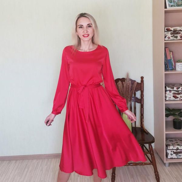 spring women satin dress casual o neck lantern sleeve solid color party female vintage fashion sashes a-line dresses, Black;gray
spring women satin dress casual o neck lantern sleeve solid color party female vintage fashion sashes a-line dresses, Black;gray