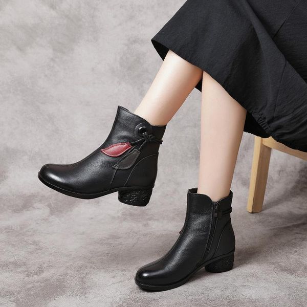 boots yourseason ladies retro winter shoes genuine leather zip warm round toe concise ankle platform women leisure casual, Black
boots yourseason ladies retro winter shoes genuine leather zip warm round toe concise ankle platform women leisure casual, Black