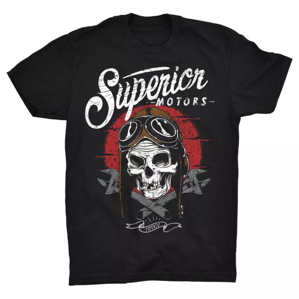 superior motors t shirt motorbike indian motorcycle skull rider biker cafe racer, White;black
superior motors t shirt motorbike indian motorcycle skull rider biker cafe racer, White;black