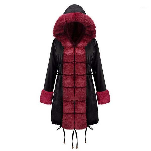 women's wool & blends women winter outerwear, splicing color hooded fur collar long sleeves drawstring waist coat for girls, Black
women's wool & blends women winter outerwear, splicing color hooded fur collar long sleeves drawstring waist coat for girls, Black