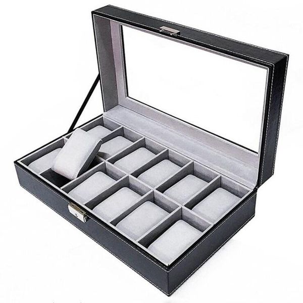 storage boxes & bins 12 mesh gray pu leather watch box inner compartment, buggy bag with word padlock women 's jewelry gift
storage boxes & bins 12 mesh gray pu leather watch box inner compartment, buggy bag with word padlock women 's jewelry gift