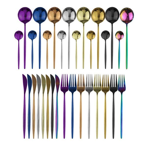 dinnerware sets 4pcs black set stainless steel cutlery rainbow dinner knife fork spoon silverware kitchen tableware
dinnerware sets 4pcs black set stainless steel cutlery rainbow dinner knife fork spoon silverware kitchen tableware