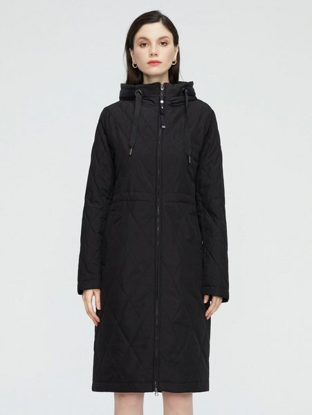 gasman zip up drawstring hooded winter coat r19k#, Black