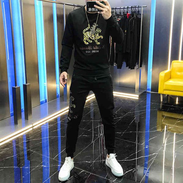 hoodies autumn male fashion thin personality animal sequins embroidered nightgown combined pants of two pieces red leisure net parts, Black
hoodies autumn male fashion thin personality animal sequins embroidered nightgown combined pants of two pieces red leisure net parts, Black