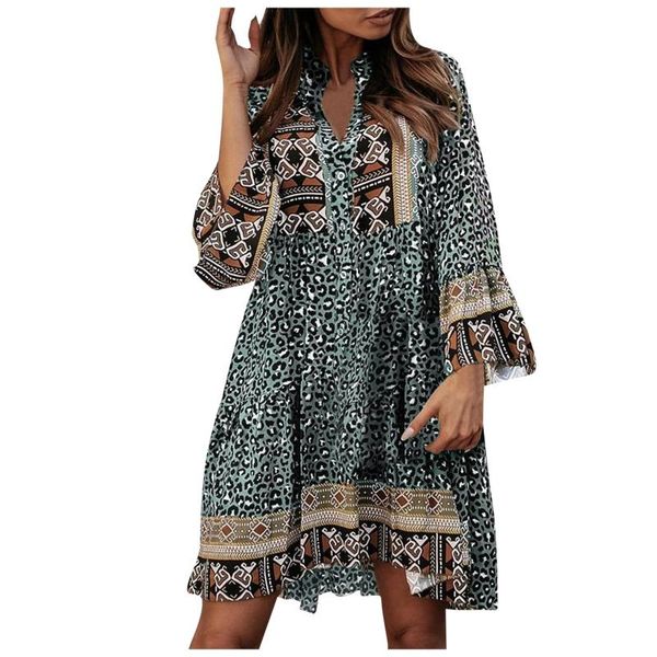 casual dresses plus size dress women's vintage v-neck leopard flowers print single trumpet sleeve undefined vestido de mujer, Black;gray
casual dresses plus size dress women's vintage v-neck leopard flowers print single trumpet sleeve undefined vestido de mujer, Black;gray