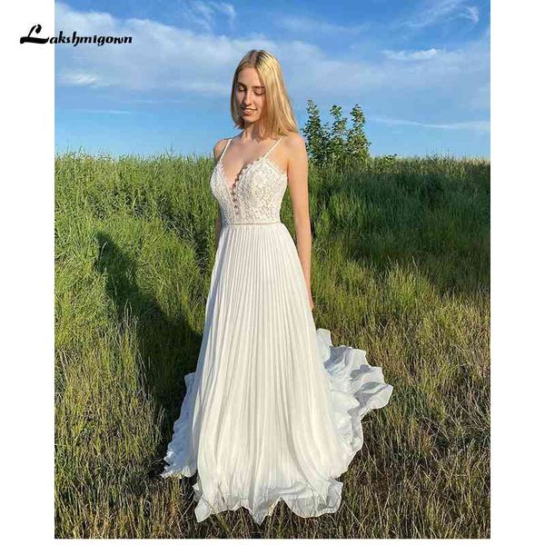 2021 new spaghetti strap sleeveless appliques lace on summer beach custom made a-line wedding gowns sweep train dhke, White
2021 new spaghetti strap sleeveless appliques lace on summer beach custom made a-line wedding gowns sweep train dhke, White