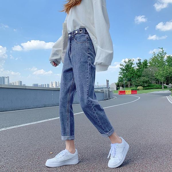 women's jeans harem straight loose spring and autumn 2021 high waist slimming cropped wide-legged daddy tappered pants, Blue
women's jeans harem straight loose spring and autumn 2021 high waist slimming cropped wide-legged daddy tappered pants, Blue
