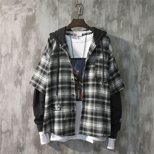 2021 new fashion autumn hooded collar plaid stitching sweatshirt men japane drawstring loose casual hoodi 9a145, Black;brown
2021 new fashion autumn hooded collar plaid stitching sweatshirt men japane drawstring loose casual hoodi 9a145, Black;brown