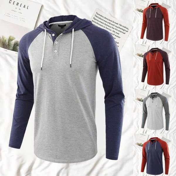 men's hoodies & sweatshirts men long raglan sleeve color block buttons hoodie drawstring hood sweatshirt tracksuit sportswear hooded ma, Black
men's hoodies & sweatshirts men long raglan sleeve color block buttons hoodie drawstring hood sweatshirt tracksuit sportswear hooded ma, Black