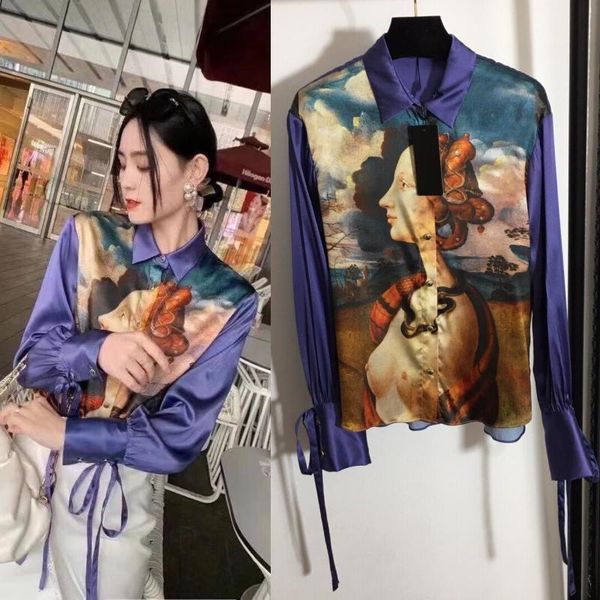 women's blouses & shirts 2021 arrival printed shirt women spring fashion silk blouse elegant office ladies purple, White
women's blouses & shirts 2021 arrival printed shirt women spring fashion silk blouse elegant office ladies purple, White
