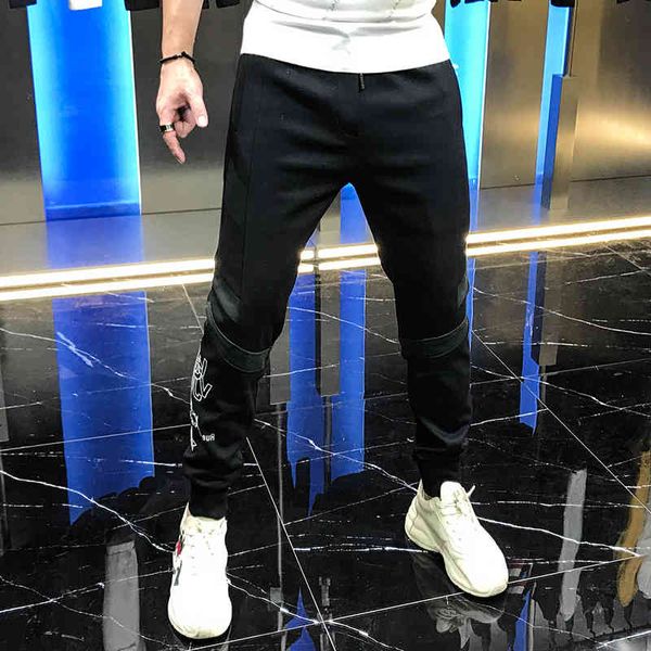pant european fashion station autumn custom pants splicing printed letter slacks and leggings, Black
pant european fashion station autumn custom pants splicing printed letter slacks and leggings, Black