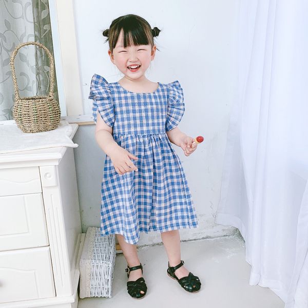new good quality factory price fashion selling childrens plaid princess round neck flying sleeve dress, Red;yellow
new good quality factory price fashion selling childrens plaid princess round neck flying sleeve dress, Red;yellow