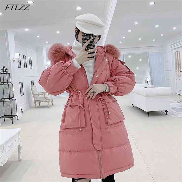 winter women loose 90% white duck down coat natural fox fur collar warm thick long parkas snow hooded outwear 210430, Black
winter women loose 90% white duck down coat natural fox fur collar warm thick long parkas snow hooded outwear 210430, Black