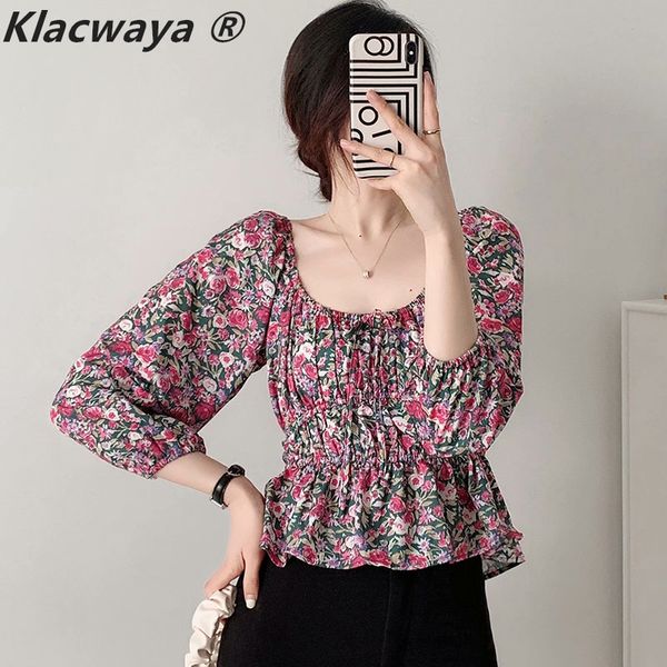 woman summer lantern sleeve floral fluffy three-quarter shirt ruffles lady shirts 210521, White
woman summer lantern sleeve floral fluffy three-quarter shirt ruffles lady shirts 210521, White