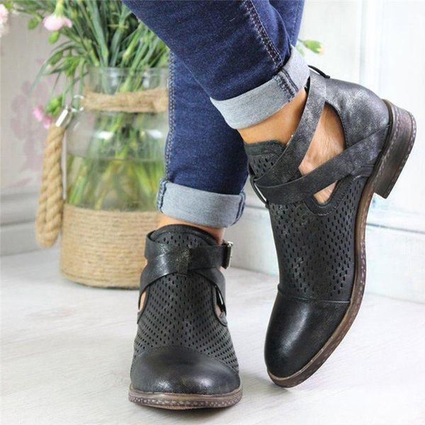boots women ankle autumn female comfortable shoes retro rivet hollow out short chunky heel single, Black
boots women ankle autumn female comfortable shoes retro rivet hollow out short chunky heel single, Black
