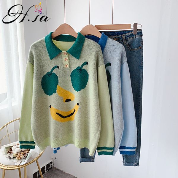 h.sa women winter pullover and sweaters sweet cute long jumpers fall fashion korean chic pull sweater knit 210417, White;black
h.sa women winter pullover and sweaters sweet cute long jumpers fall fashion korean chic pull sweater knit 210417, White;black