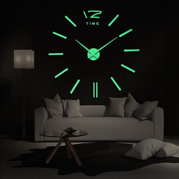 wall clocks handmade diy acrylic luminous mute clock creative fashion modern home decoration
