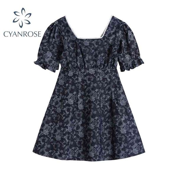 french style vintage square collar beading dress women summer fashion print high waist short puff sleeve mini female 210515, Black;gray
french style vintage square collar beading dress women summer fashion print high waist short puff sleeve mini female 210515, Black;gray